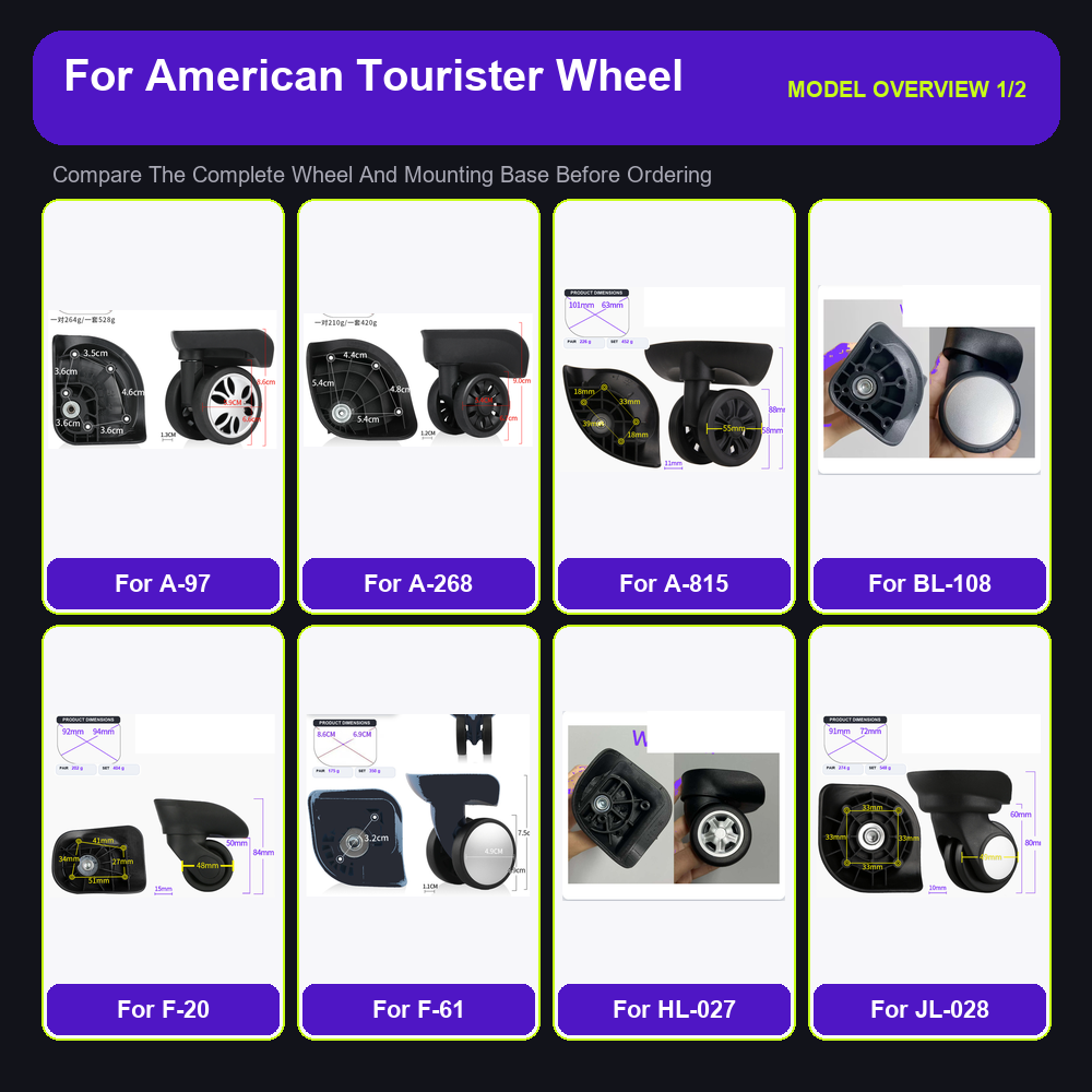 Ruote di ricambio per valigie, - Silent Replacement Luggage Wheels recensione e prezzo