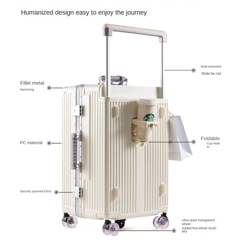 Valigia con manico largo, tela - Aluminum Frame Carry On Luggage recensione e prezzo